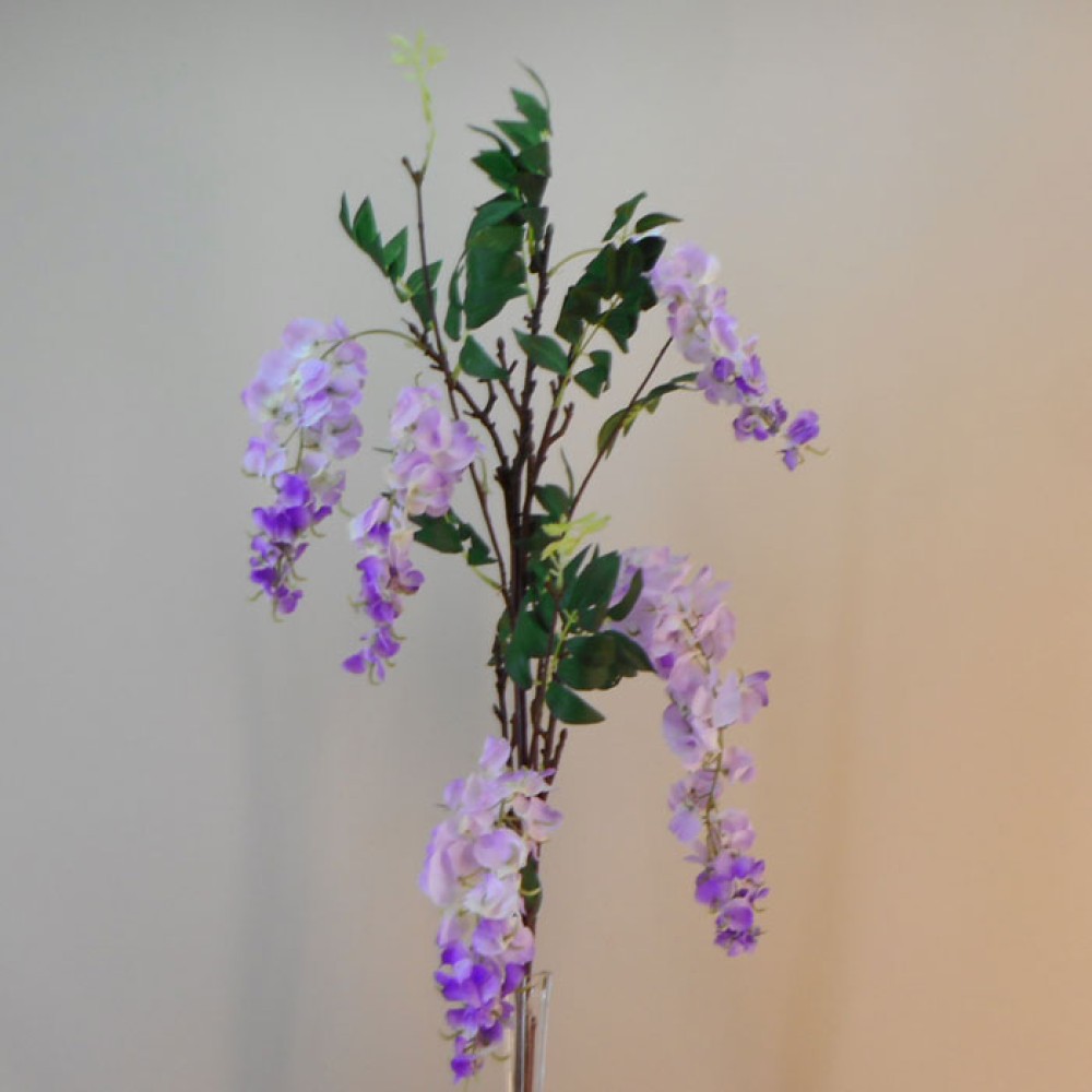 Wisteria Branch Purple 5 Flowers 100cm Artificial Flowers
